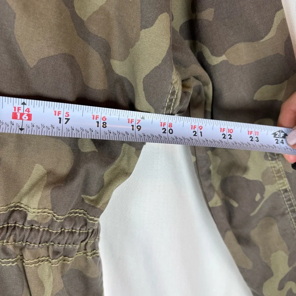 Marrakech Green and Brown Camo Utility Jacket with Cinched Waist/Hip 4 Pocket - Picture 13 of 16